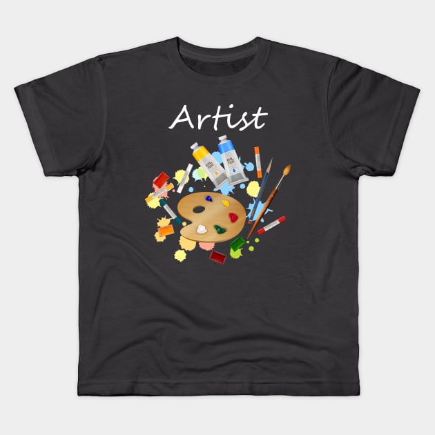 artist Kids T-Shirt by Abu Muorad